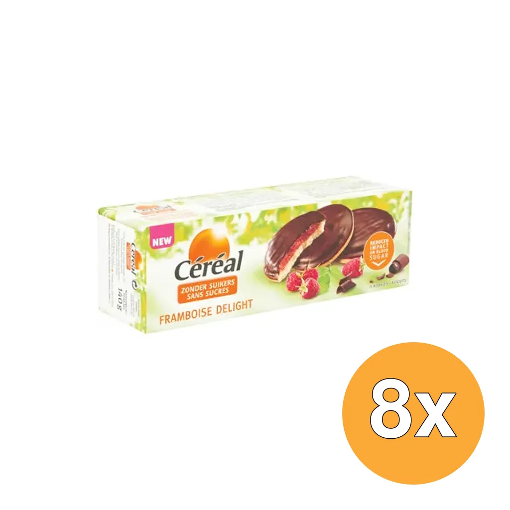 8x Céréal Koek framboos delight (140 gr)