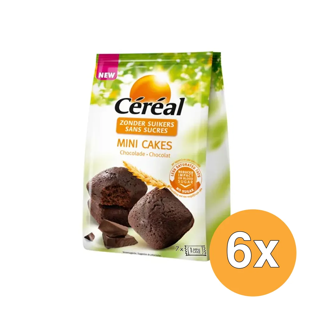 6x Céréal Mini Cakes Chocolade (7 x 25 gr)