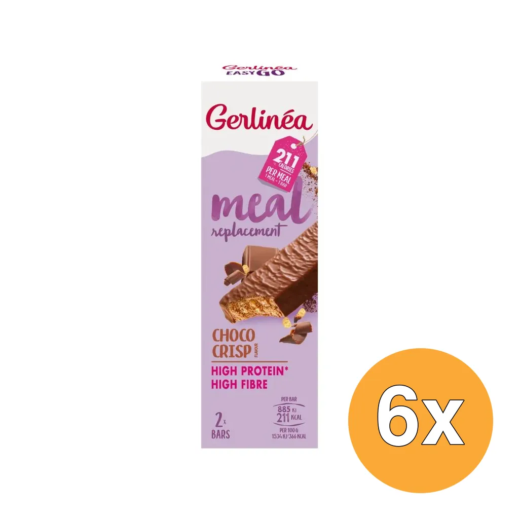 6x Gerlinéa Easy Go Afslank Maaltijdrepen Choco Crisp (2 x 58 gr)