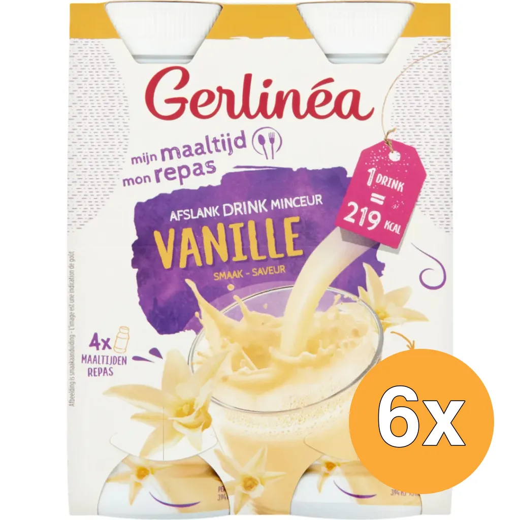 6x Gerlinéa Afslank Drinkmaaltijd Vanille smaak 4-pack (4 x 236 ml)