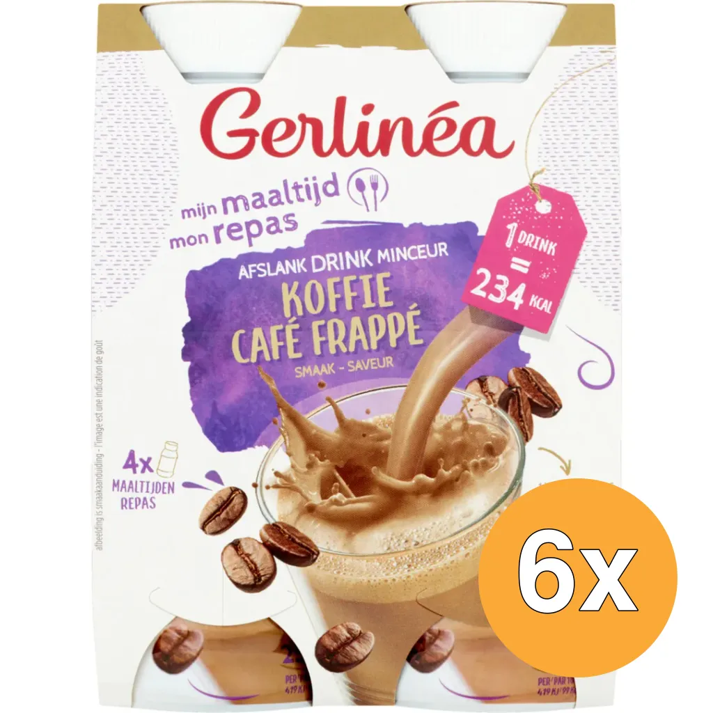 6x Gerlinéa Afslank Drinkmaaltijd Koffie smaak 4-pack (4 x 236 ml)
