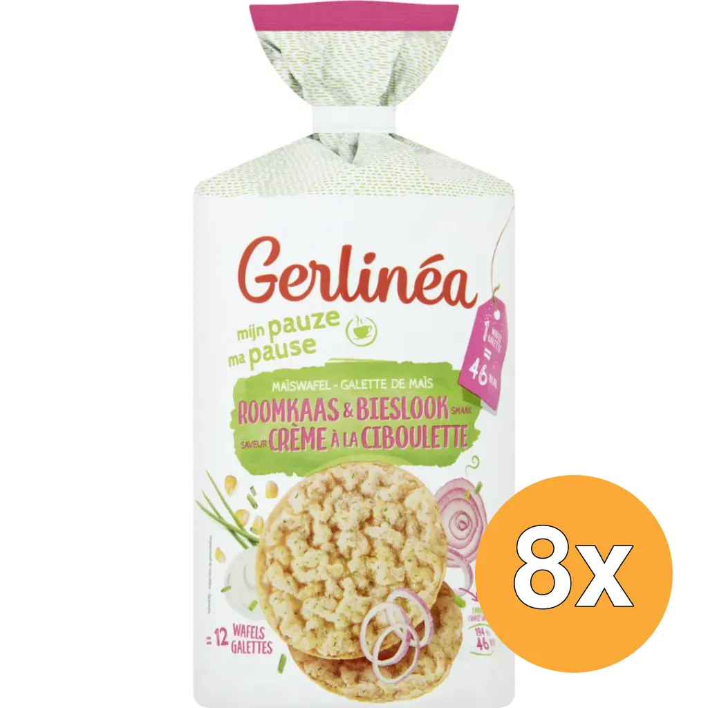 8x Gerlinéa Maiswafel zure room ui en bieslook (124 gr)