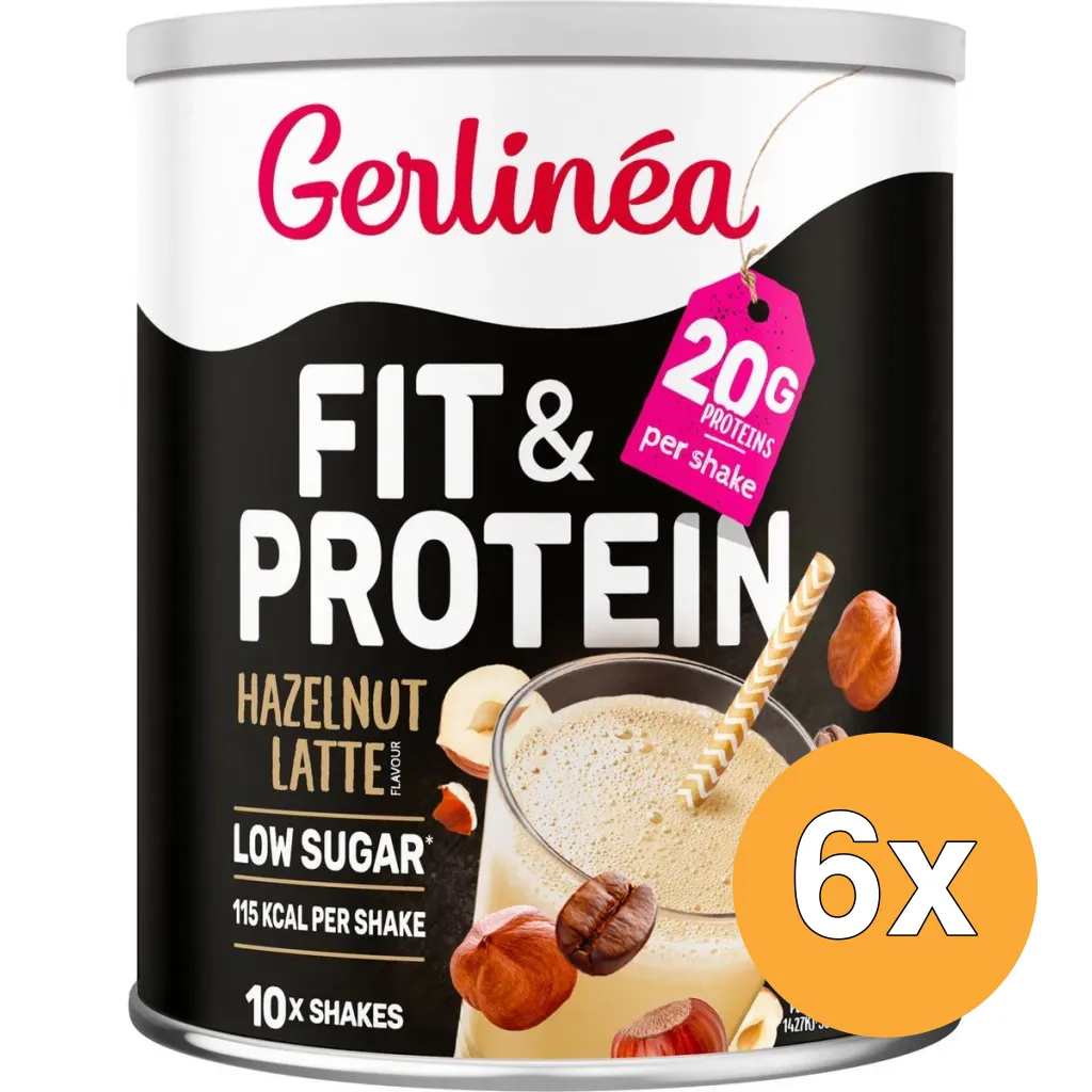 6x Gerlinéa Fit & Protein Shake Hazelnut Latte Flavour (340 gr)