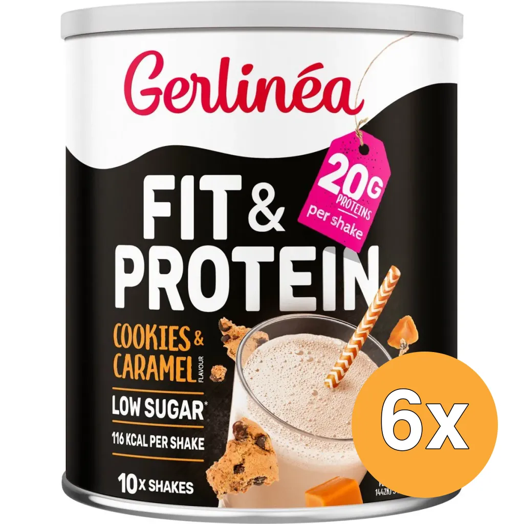 6x Gerlinéa Fit & Protein Shake Cookies & Caramel Flavour (340 gr)