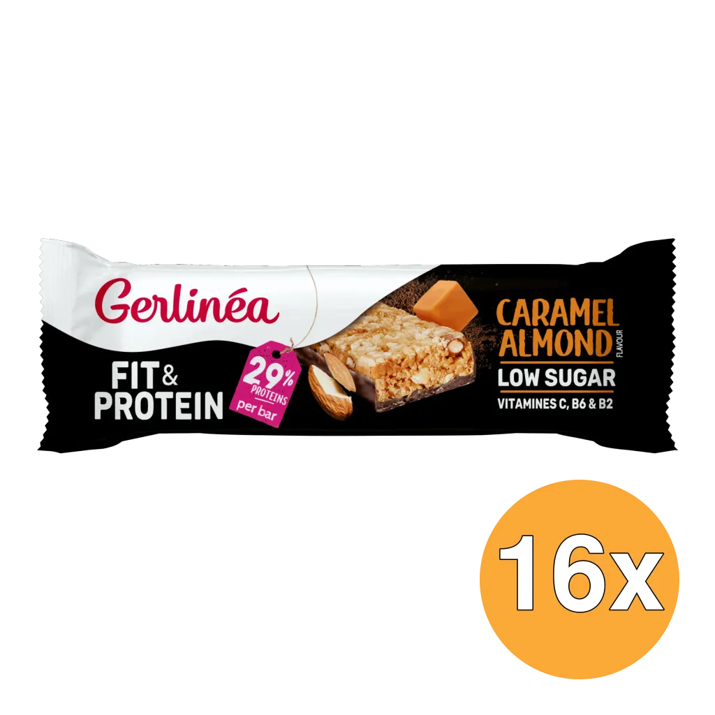16x Gerlinea Fit & Protein Caramel Almond Reep (45 gr)