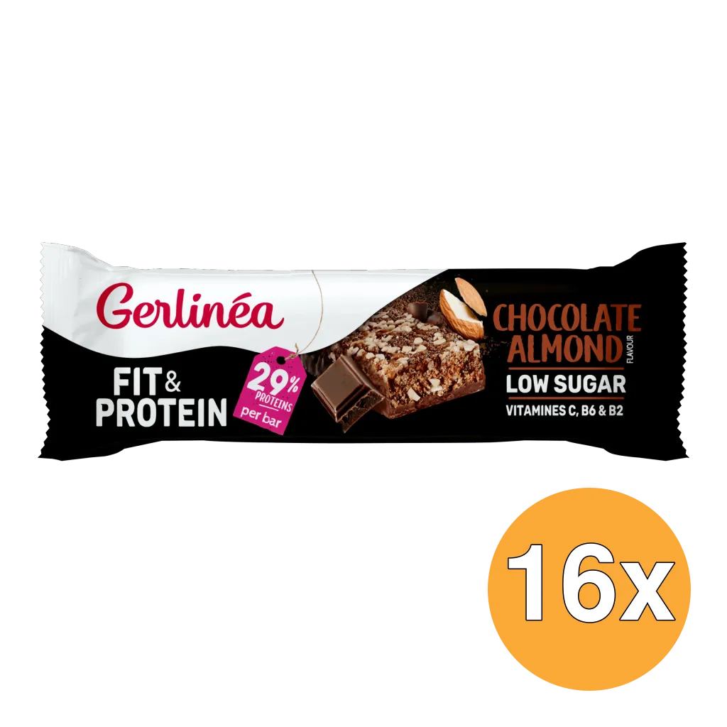 16x Gerlinea Fit & Protein Chocolate Almond Reep (45 gr)