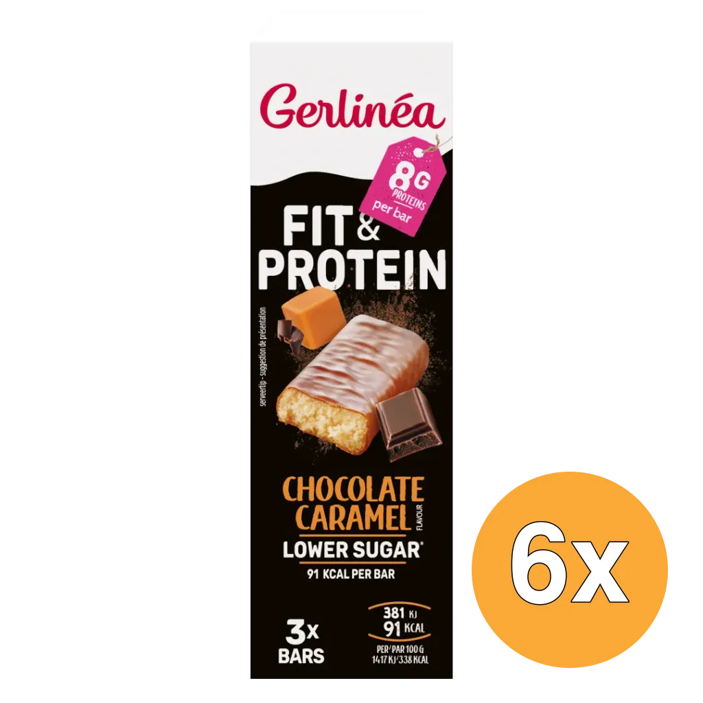 6x Gerlinéa Reep Fit & Protein Chocolate Caramel (3 x 27 gr)