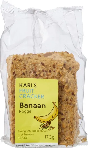 Kari's Crackers Knekkebrød Banaan Rogge (8 stuks)