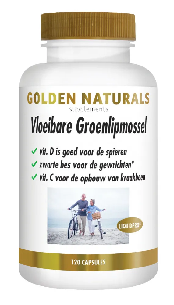 Golden Naturals Vloeibare Groenlipmossel Capsules (120 capsules)
