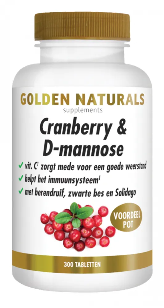 Golden Naturals Cranberry & D-mannose Tabletten (300 tabletten)