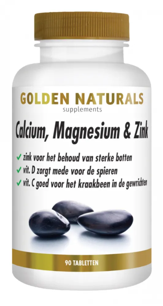 Golden Naturals Calcium, Magnesium & Zink Tabletten (90 tabletten)