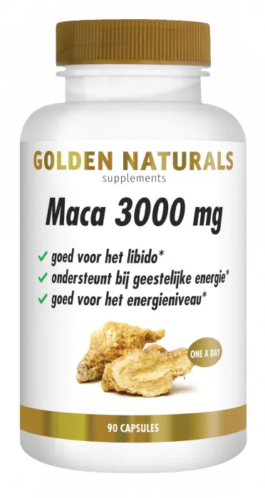 Golden Naturals MACA 3000 mg Capsules (90 vegetarische capsules)