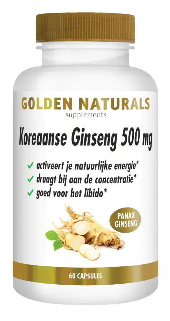 Golden Naturals Koraanse Ginseng Capsules (60 vegetarische capsules)