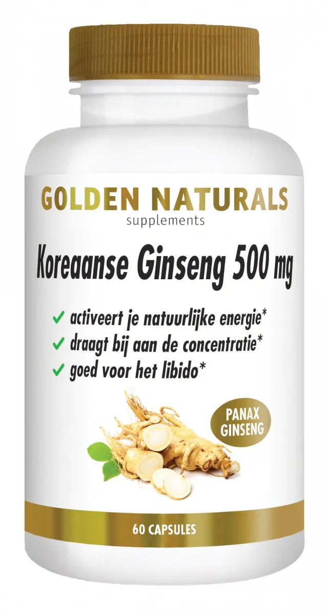 Golden Naturals Koraanse Ginseng Capsules (60 vegetarische capsules)