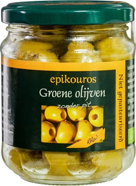 Epikouros Olijven Raw Groen Zonder Pit (100 gr)