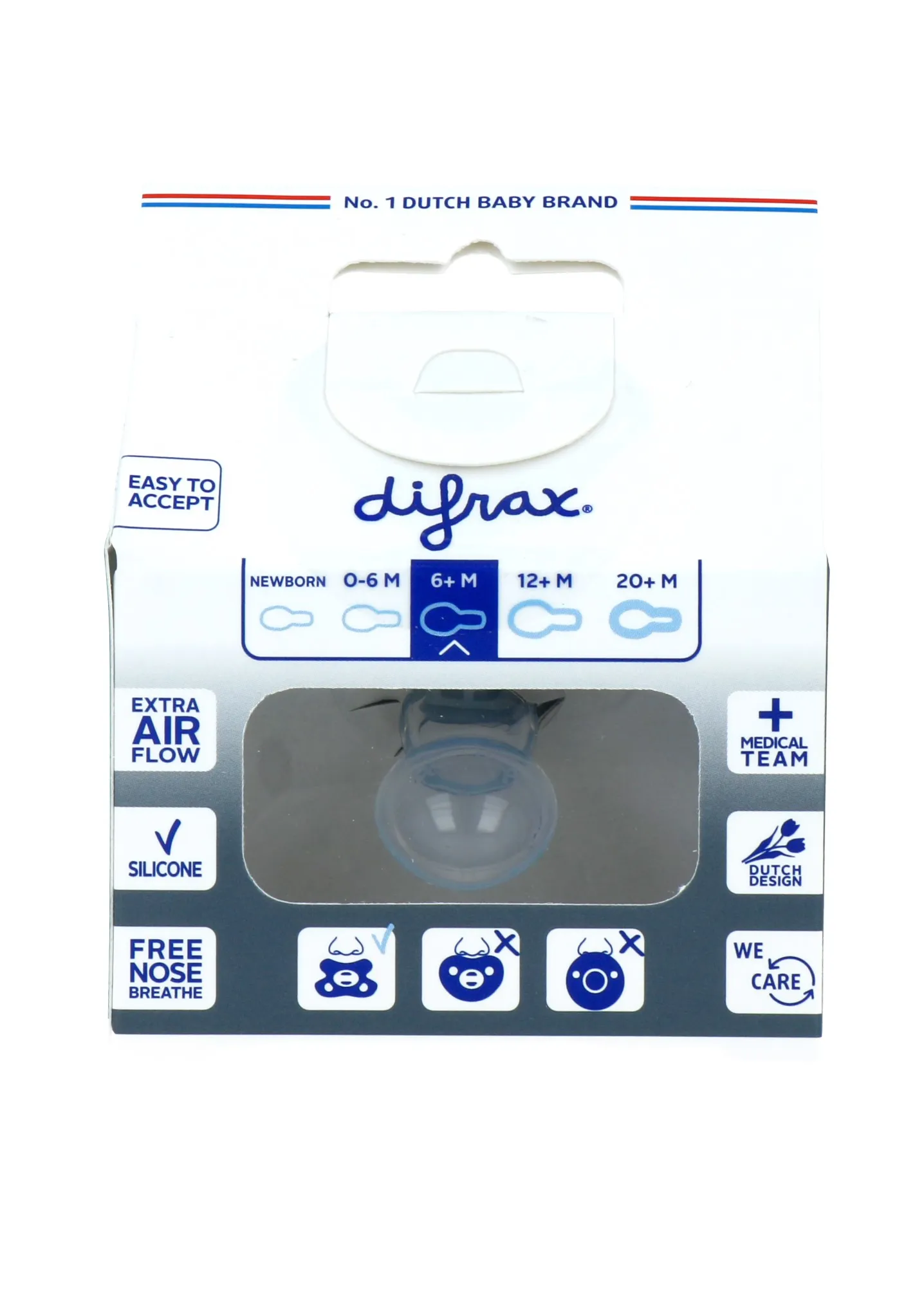 Difrax Fopspeen Natural 6 maand Stone (1 stuk)