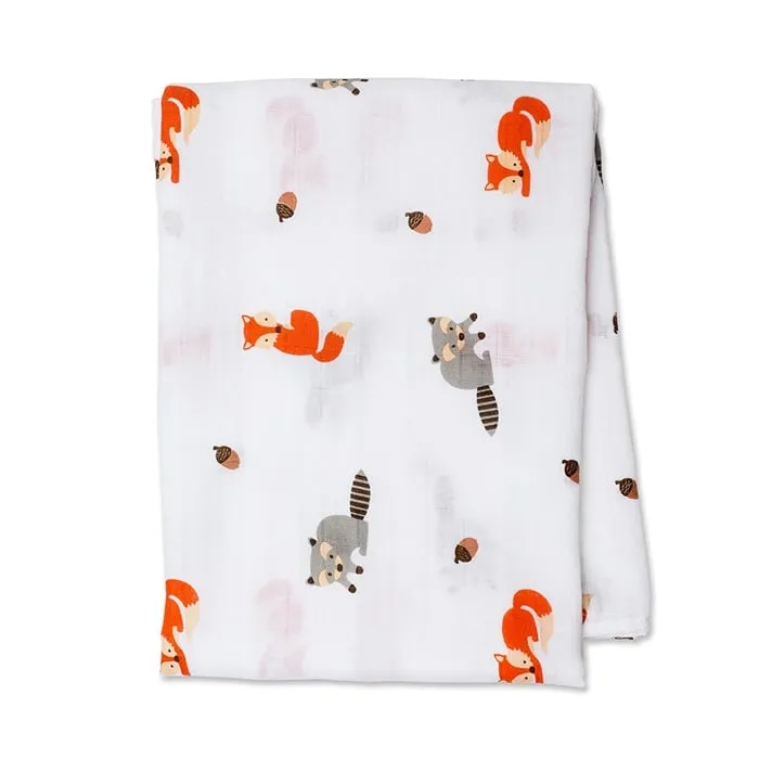 Lulujo Swaddle 120X120 Katoen Forest Friends (1 set)