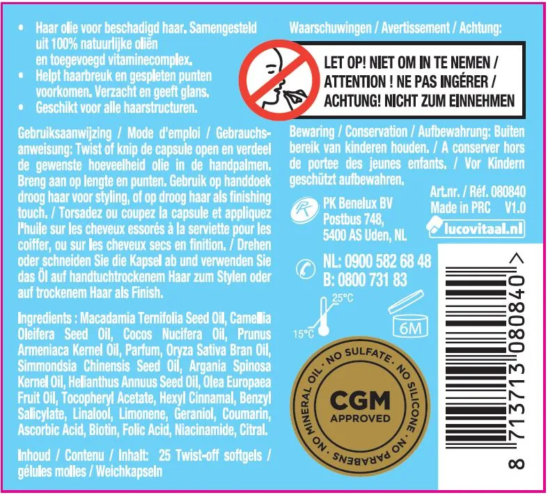 Lucovitaal Leave-in Serum Vitamine - Beschadigd Haar (25 twist capsules)