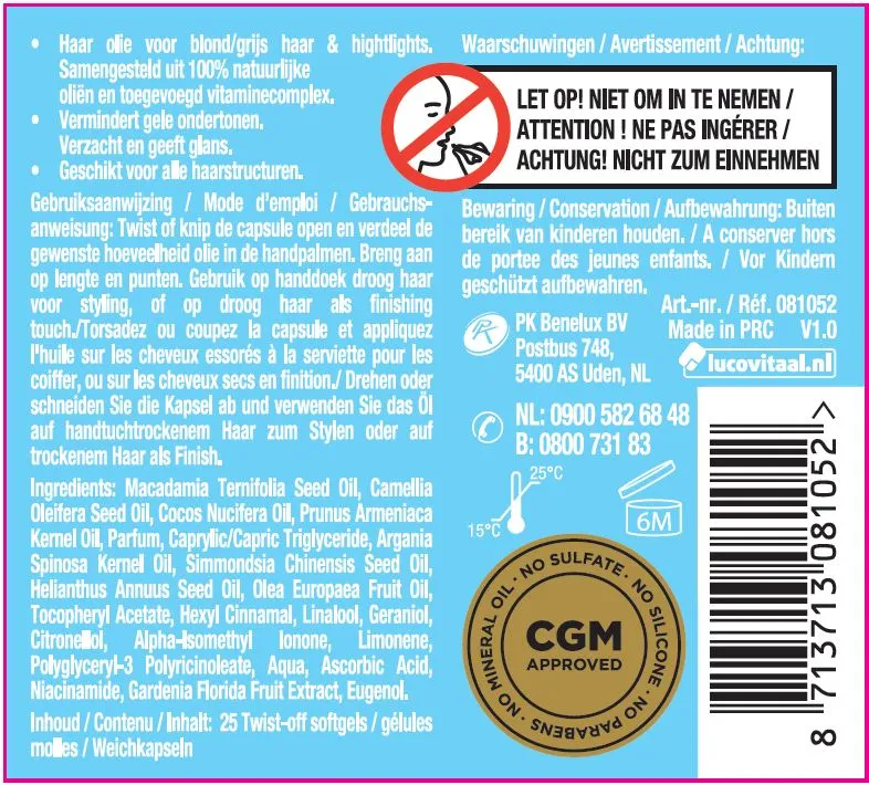 Lucovitaal Leave-in Serum Vitamine - Blond/Grijs Haar (25 twist capsules)