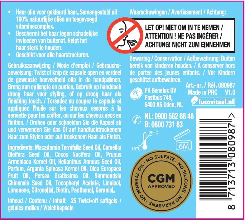 Lucovitaal Leave-in Serum Vitamine - Gekleurd Haar (25 twist capsules)