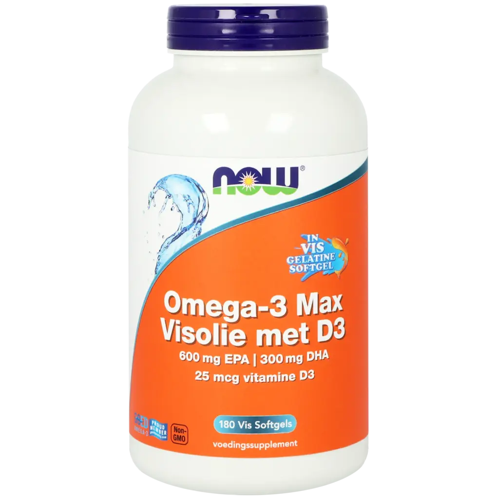 Now Omega-3 Max Visolie Met D3 600 Mg Epa 300 Mg Dha (180 Softgels)