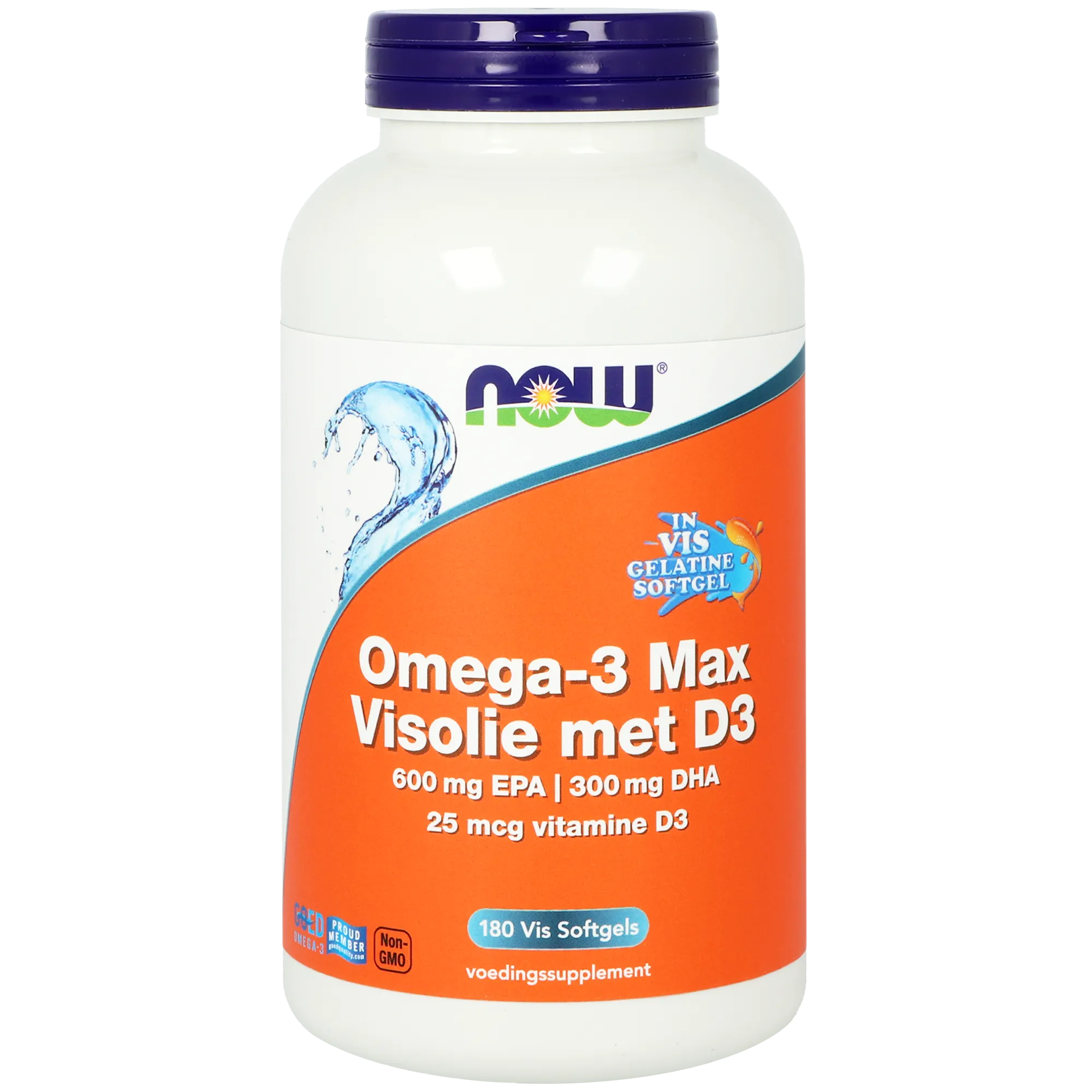 Now Omega-3 Max Visolie Met D3 600 Mg Epa 300 Mg Dha (180 Softgels)
