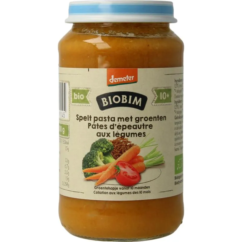 Biobim Speltpasta Groente 10+ Maanden Demeter Bio (220 gr)