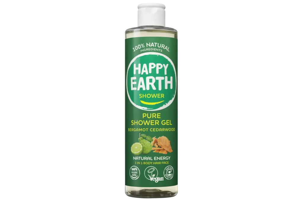 Happy Earth Douchegel Bergamot Cedarwood (300 ml)