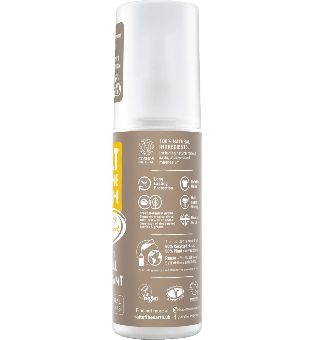 Salt Of The Earth Natural Deodorant Spray, Amber & Sandalwood (100 ml) - image 2