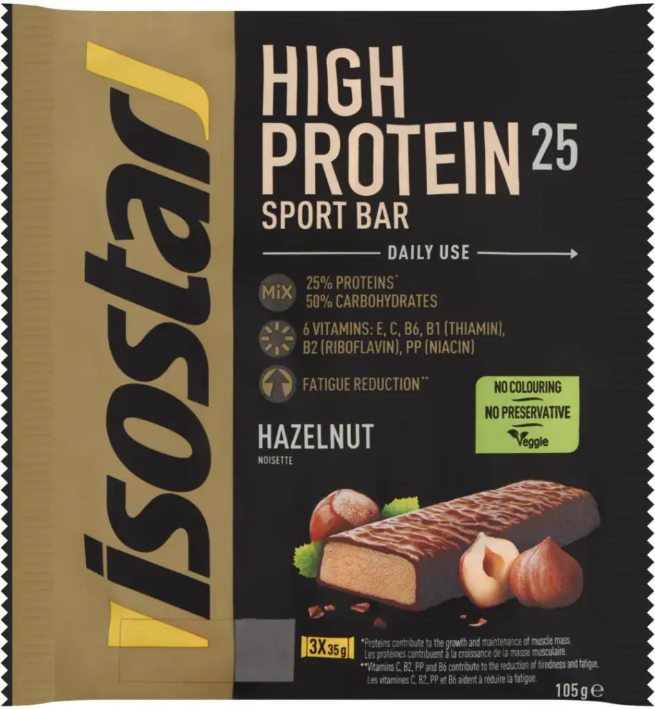 Isostar High Protein Reep Hazelnoot (105 gr)