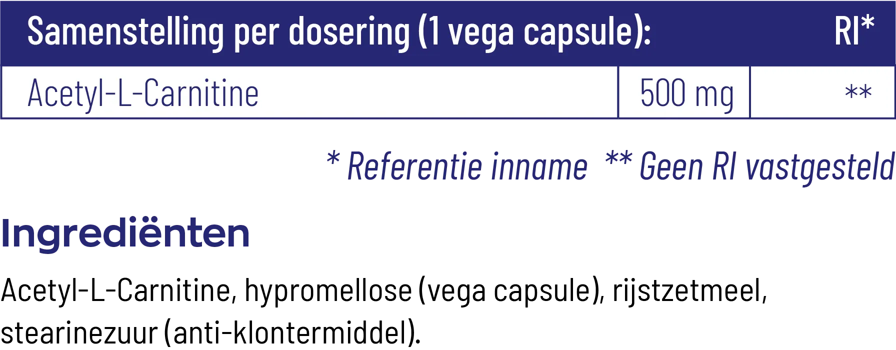 Vitakruid Acetyl-L-Carnitine 500 mg (90 vega capsules) - image 4