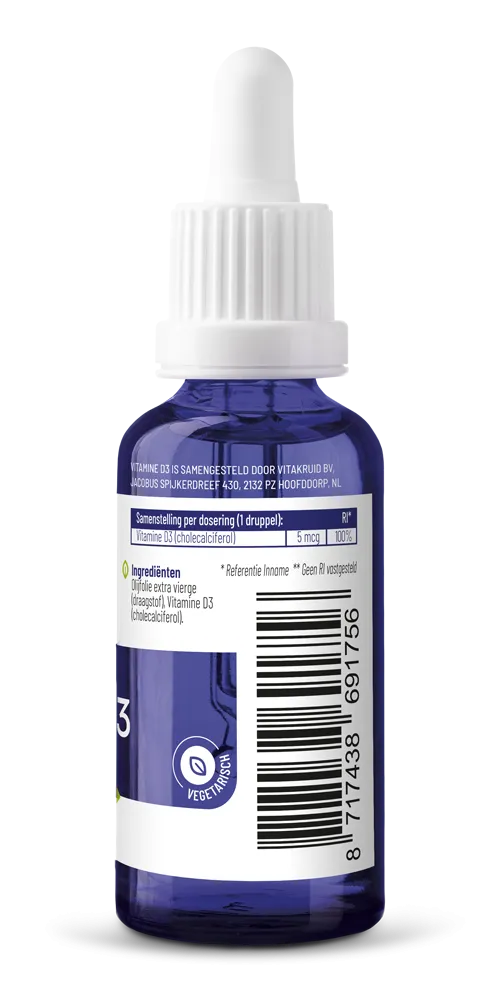 Vitakruid Vitamine D3 Druppels 5 mcg / 200 IE per Druppel (30 ml)