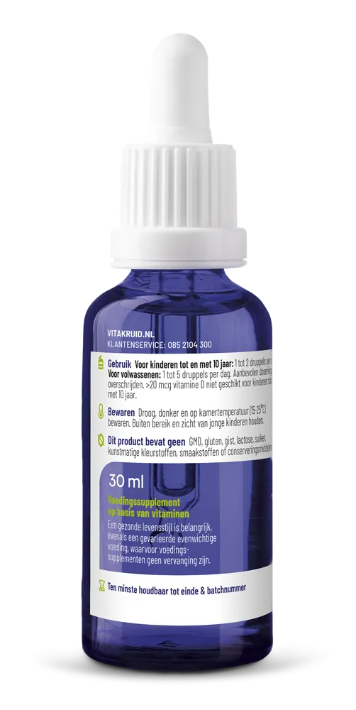Vitakruid Vitamine D3 Druppels 5 mcg / 200 IE per Druppel (30 ml) - image 2
