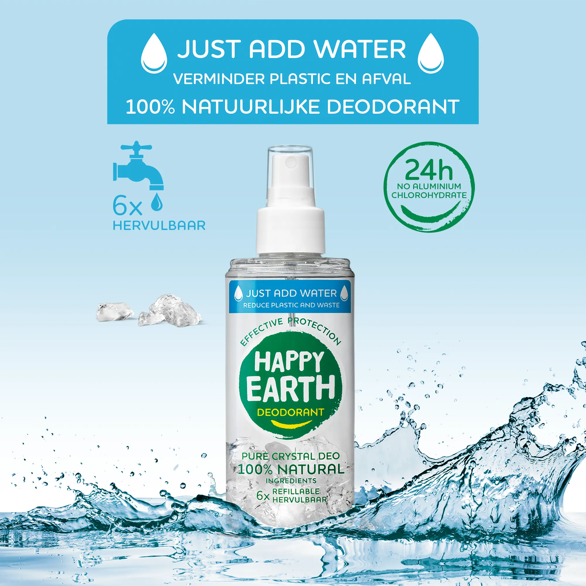 Happy Earth Natuurlijke Just Add Water Uns Cented Spray (50 gr) - image 4