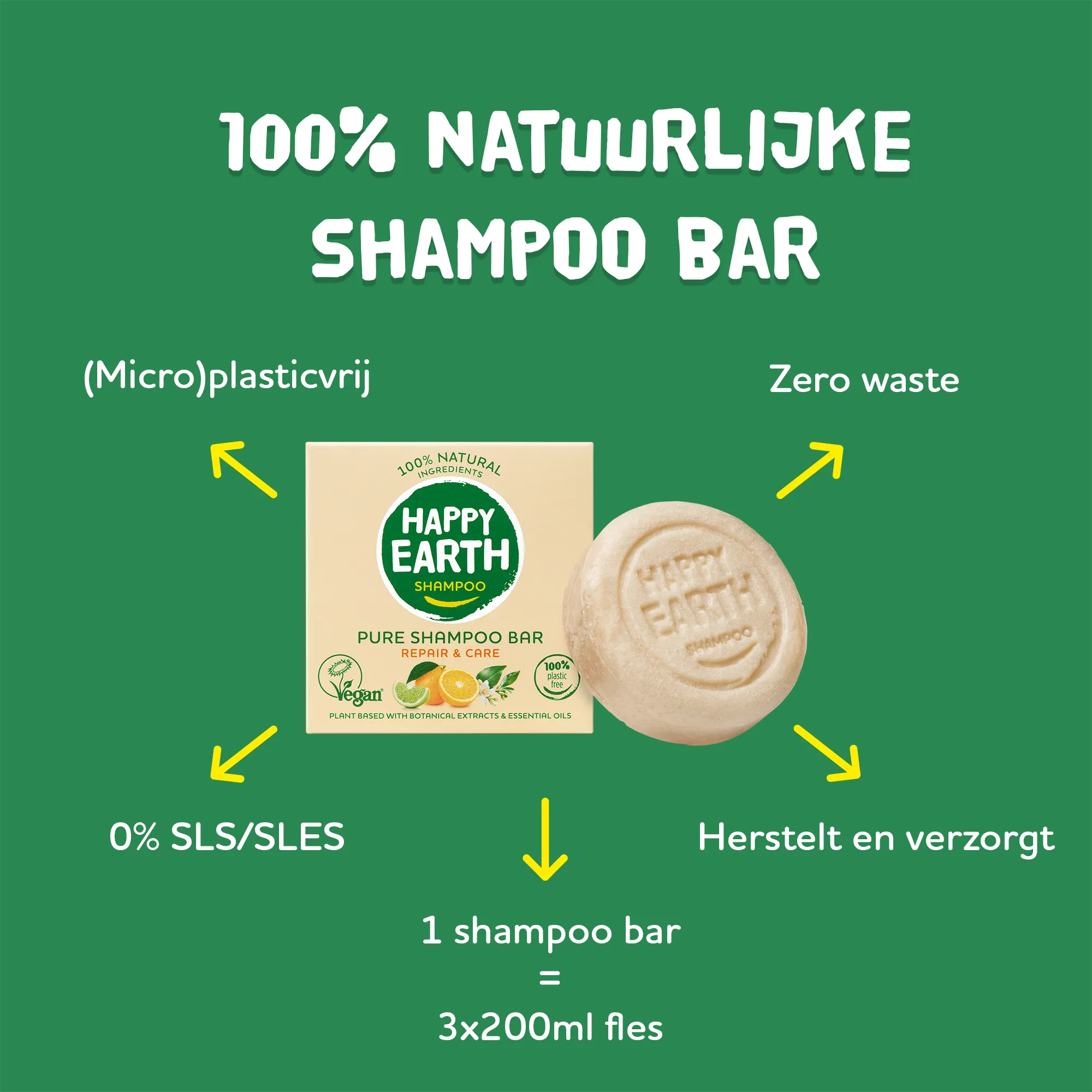 Happy Earth Shampoobar repair & care (70 gr)