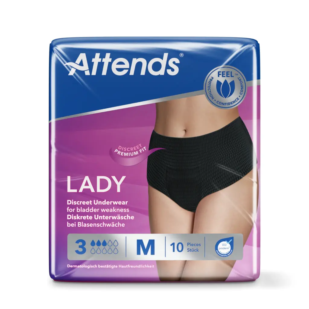 Attends Lady Discreet Underwear Zwart 3M (10 Stuks)