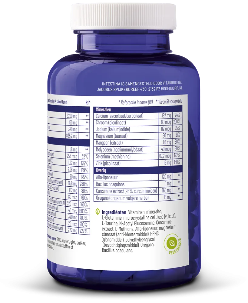 Vitakruid Intestina Darmformule Oa L-Glutamine Probiotica (120 tabletten) - image 2