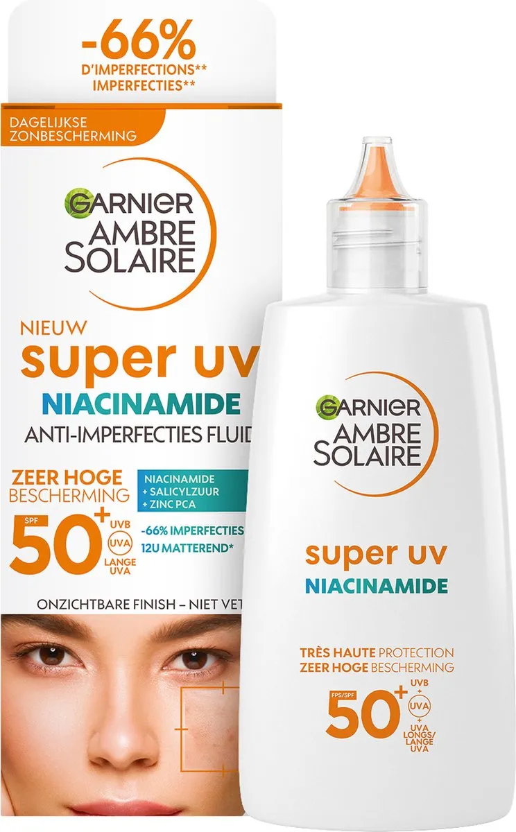 Garnier Ambre Solaire Fluid Niacinamide Anti-Imperfecties Super UV SPF 50+ (40 ml)