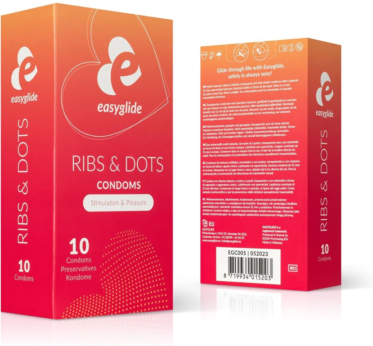 Easyglide Easyglide condoom ribs en dots (10 stuks)