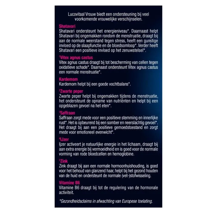 Lucovitaal Vrouw Hormoonhuishouding (60 tabletten) - image 2