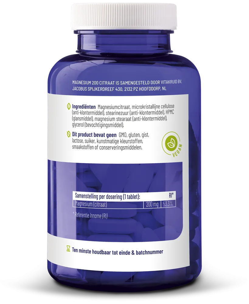 Vitakruid Magnesium 200 Citraat (90 tabletten) - image 2