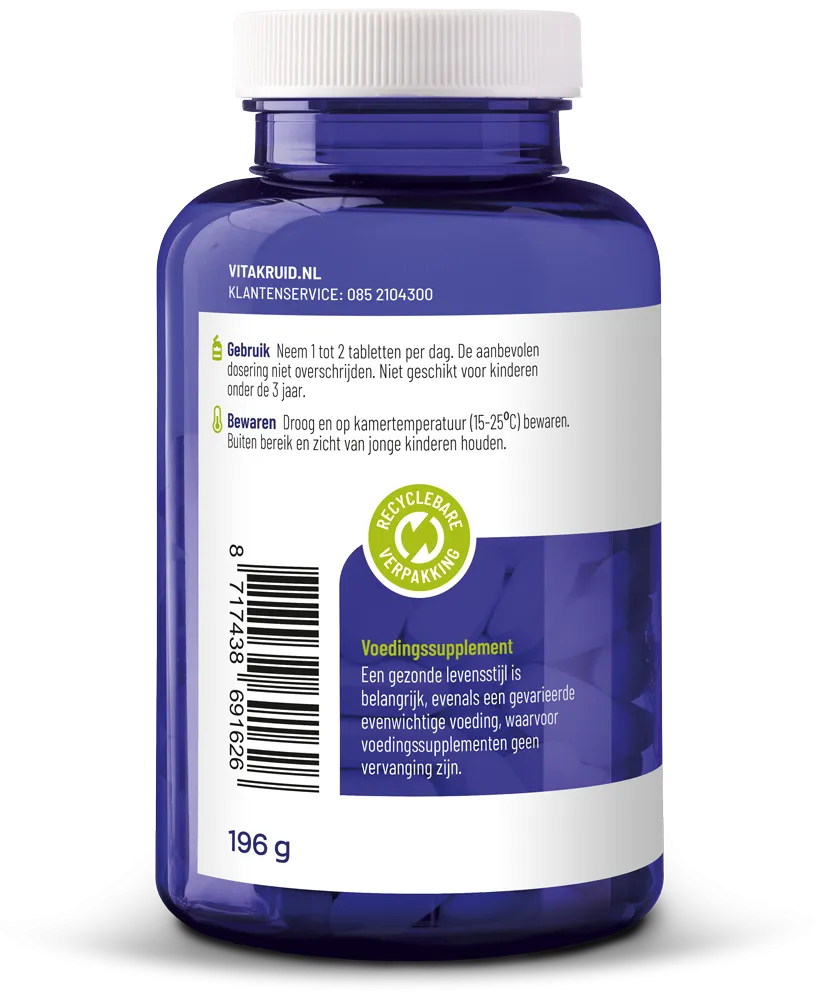 Vitakruid Magnesium 200 Complex Tauraat Malaat Bisglycinaat (90 tabletten)