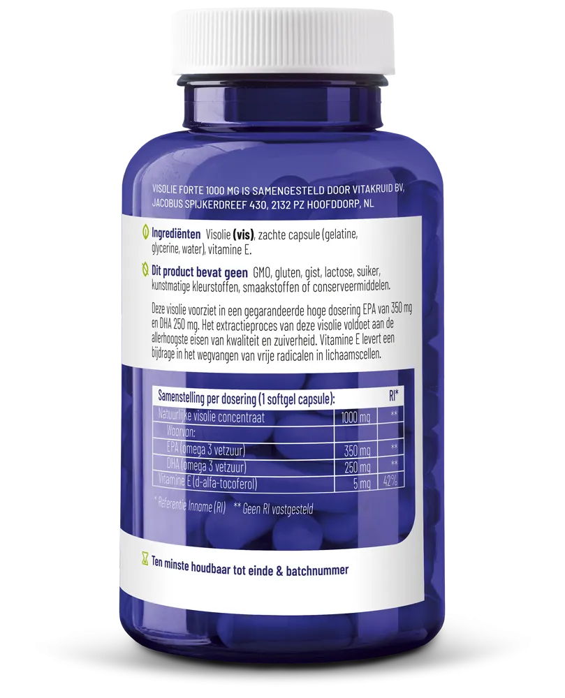 Vitakruid Visolie Forte 1000 mg EPA 35% DHA 25% (90 softgels) - image 2