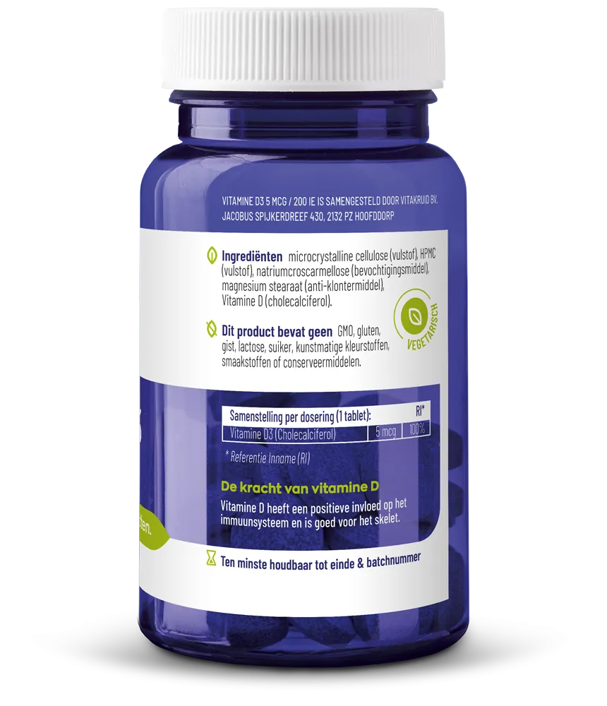 Vitakruid Vitamine D3 5 mcg / 200 IE (240 tabletten) - image 2