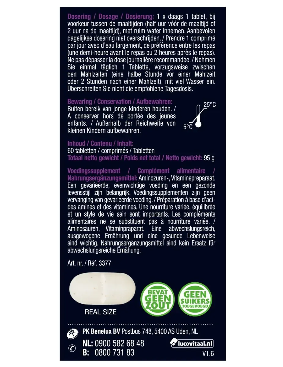 Lucovitaal L-Lysine 1000mg (60 tabletten) - image 3