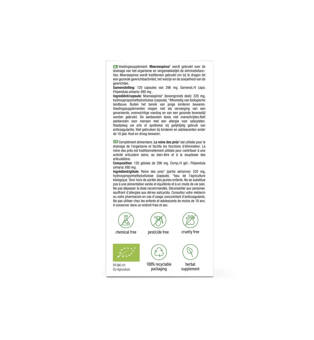 Purasana Moerasspirea/Reine Des Pres Vegan Bio (120 vega capsules) - image 2