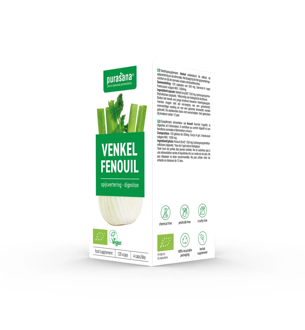 Purasana Venkel/Fenouil Vegan Bio (120 vega capsules) - image 4