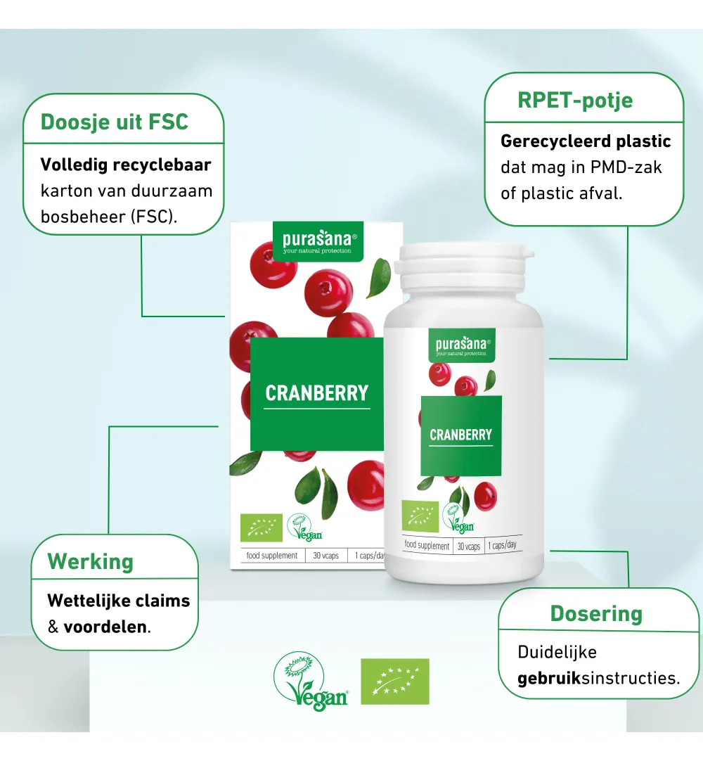 Purasana Cranberry/Canneberge Vegan Bio (30 vega capsules) - image 7