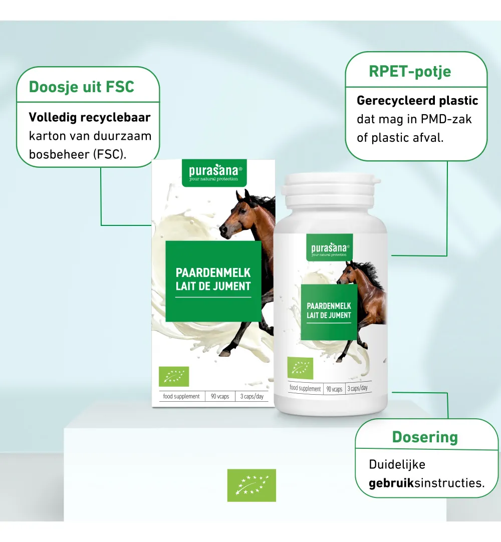 Purasana Paardenmelk Bio (90 vega capsules) - image 8