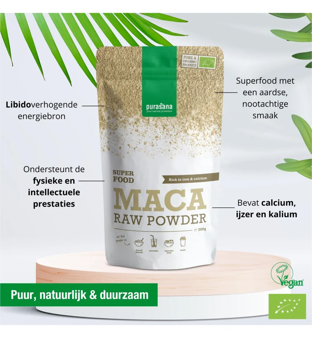 Purasana Maca Poeder/Poudre Vegan Bio (200 gr) - image 2